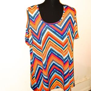 Caren Sport Women's Blouse Zigzag Print 3X